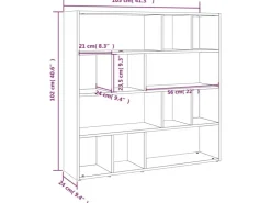 vidaXL Bücherregal/Raumteiler Schwarz 105x24x102 cm* Bücherregale|Wanddekoration