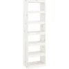 vidaXL Bücherregal/Raumteiler Weiß 60x30x199,5 cm Massivholz Kiefer* Regale Massivholz|Bücherregale