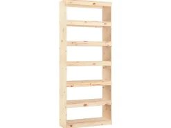 vidaXL Bücherregal/Raumteiler 80x30x199,5 cm Massivholz Kiefer