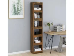 vidaXL Bücherregal/Raumteiler Räuchereiche 40x30x198 cm