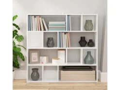 vidaXL Bücherregal/Raumteiler Weiß 105x24x102 cm* Regal Weiß|Bücherregale