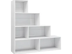 vidaXL Bücherregal/Raumteiler Hochglanz-Weiß 155x24x160 cm* Bücherregale
