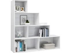 vidaXL Bücherregal/Raumteiler Hochglanz-Weiß 155x24x160 cm* Bücherregale