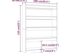vidaXL Bücherregal/Raumteiler Betongrau 100x30x135 cm* Bücherregale