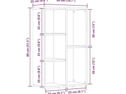 vidaXL Bücherregal/Sideboard 50x25x80 cm Holzwerkstoff 800166
