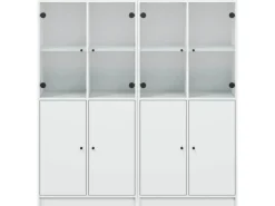 vidaXL Bücherschrank mit Türen 136x37x142 cm Holzwerkstoff Weiß