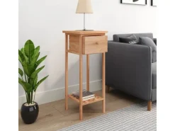 vidaXL Beistelltisch mit Schublade 25x25x60 cm Massivholz Nussbaum* Tische