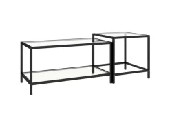 vidaXL Beistelltische 2 Stk. Hartglas Transparent