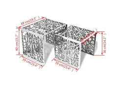 vidaXL Beistelltische 2 Stk. Quadratisch Silbern Aluminium