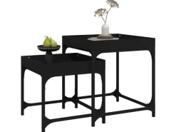 vidaXL Beistelltische 2 Stk. Schwarz Holzwerkstoff* Tische