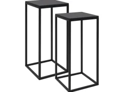 vidaXL Beistelltische 2 Stk. Schwarz Stahl