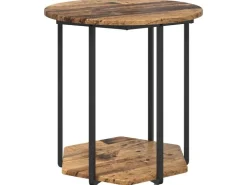 vidaXL Beistelltisch-Set mit Regal 2-Tlg Altes Holz und Schwarz 869718* Holzregale