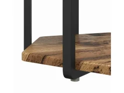 vidaXL Beistelltisch-Set mit Regal 2-Tlg Altes Holz und Schwarz 869718* Holzregale