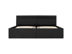 vidaXL Bett mit Bettkasten Hydraulisch LED Dunkelgrau Stoff 180x200 cm619367* Betten
