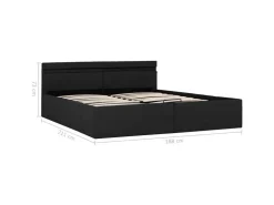 vidaXL Bett mit Bettkasten Hydraulisch LED Dunkelgrau Stoff 180x200 cm619367* Betten