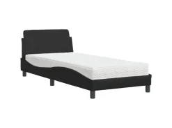 vidaXL Bett mit Matratze Schwarz 90x200 cm Kunstleder Modell 12007232