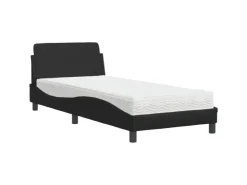 vidaXL Bett mit Matratze Schwarz 90x200 cm Kunstleder Modell 12007232