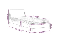 vidaXL Bett mit Matratze Schwarz 90x200 cm Kunstleder Modell 12007232