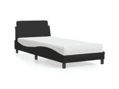 vidaXL Bett mit Matratze Schwarz 90x200 cm Kunstleder Modell 12007232