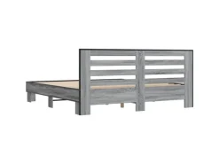 vidaXL Bettgestell Grau Sonoma 200x200 cm Holzwerkstoff und Metall 3280085* Betten