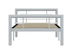 vidaXL Bettgestell Grau und Weiß Metall 100 x 200 cm618326