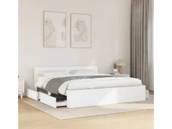 vidaXL Bettgestell mit Kopfteil ohne Matratze Weiß 200x200 cm 3295534* Betten