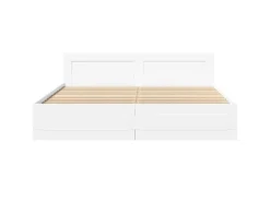 vidaXL Bettgestell mit Kopfteil ohne Matratze Weiß 200x200 cm 3295534* Betten