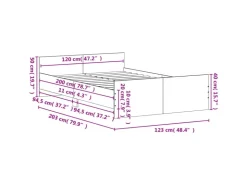 vidaXL Bettgestell mit Kopf- und Fußteil Schwarz 120x200 cm1909008* Betten