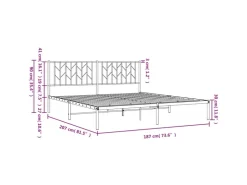 vidaXL Bettgestell mit Kopfteil Metall 180x200 cm 374441* Betten