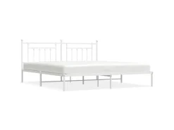 vidaXL Bettgestell mit Kopfteil Metall Weiß 200x200 cm Modell 31846457* Betten