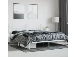 vidaXL Bettgestell mit Kopfteil Metall Weiß 200x200 cm Modell 31846457* Betten