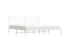 vidaXL Bettgestell mit Kopfteil Metall Weiß 200x200 cm Modell 31846457* Betten