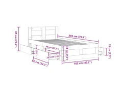 vidaXL Bettgestell mit Kopfteil ohne Matratze Weiß 100x200 cm 3295576