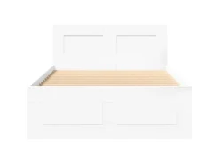 vidaXL Bettgestell mit Kopfteil ohne Matratze Weiß 100x200 cm 3295576