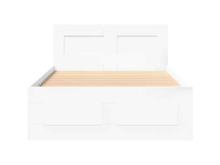 vidaXL Bettgestell mit Kopfteil ohne Matratze Weiß 100x200 cm 3295576