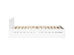 vidaXL Bettgestell mit Kopfteil ohne Matratze Weiß 100x200 cm 3295576