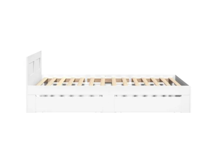 vidaXL Bettgestell mit Kopfteil ohne Matratze Weiß 100x200 cm 3295576