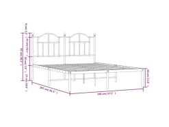 vidaXL Bettgestell mit Kopfteil Metall Schwarz 140x200 cm Modell 71846313* Betten