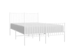vidaXL Bettgestell mit Kopf- und Fußteil Metall Weiß 140x200 cm Modell 21629523* Betten