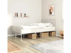 vidaXL Bettgestell mit Kopf- und Fußteil Metall Weiß 140x200 cm Modell 21629523* Betten