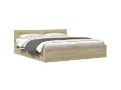 vidaXL Bettgestell mit Kopfteil Sonoma-Eiche 180x200 cm Holzwerkstoff2104136