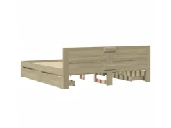 vidaXL Bettgestell mit Kopfteil Sonoma-Eiche 180x200 cm Holzwerkstoff2104136