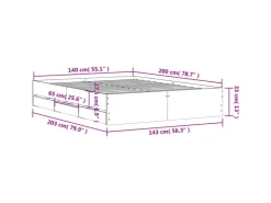 vidaXL Bettgestell mit Schubladen Sonoma-Eiche 140x200cm Holzwerkstoff1957486