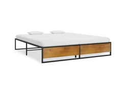 vidaXL Bettgestell Schwarz Metall 140x200 cm Modell 3651003