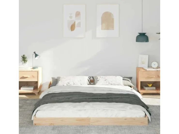 vidaXL Bettrahmen Braun 160 x 200 cm Massives Kiefernholz 873307