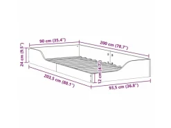 vidaXL Bettrahmen 90 x 200 cm Massives Kiefernholz 873389* Betten