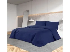 vidaXL Bettwäsche-Set Marine 200x220 cm Baumwolle 136153* Decken