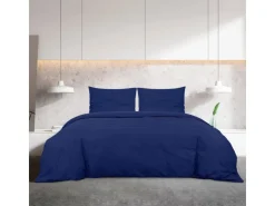 vidaXL Bettwäsche-Set Marine 200x220 cm Baumwolle 136153* Decken