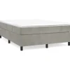 vidaXL Boxspringbett mit Matratze Hellgrau 140x200 cm Samt1399424* Betten