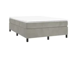 vidaXL Boxspringbett mit Matratze Hellgrau 140x200 cm Samt1399424* Betten